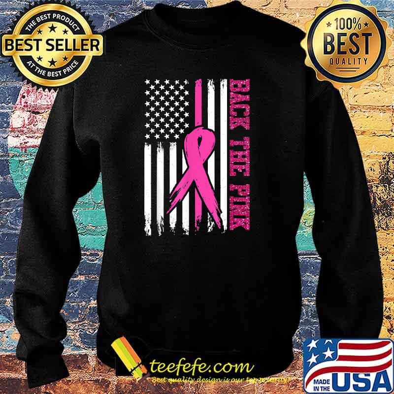 Back the Pink Ribbon American Flag Breast Cancer Awareness T-Shirt Sweater Back the Pink Ribbon American Flag Breast Cancer Awareness T-Shirt Sweater