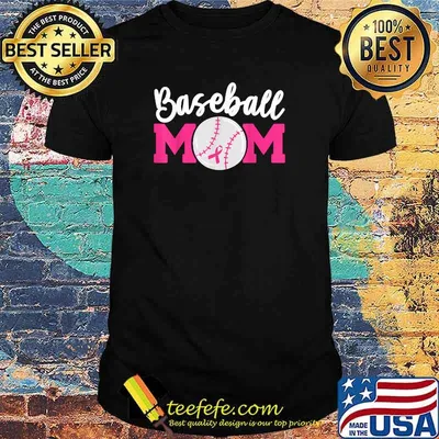 Baseball Mom Pink Ribbon Breast Cancer Awareness Fighters T-Shirt
