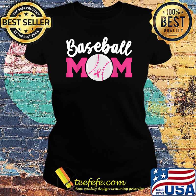 Baseball Mom Pink Ribbon Breast Cancer Awareness T-Shirt Ladies tee Baseball Mom Pink Ribbon Breast Cancer Awareness T-Shirt Ladies tee