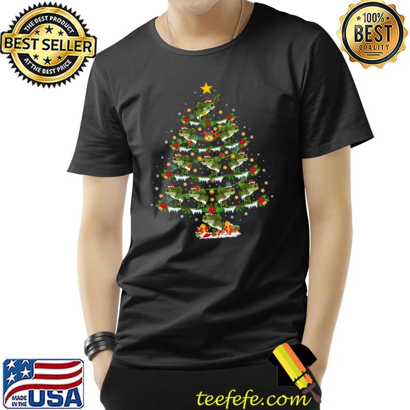 Bass Fish Lover Xmas Lighting Bass Christmas Tree T-Shirt Unisex Bass Fish Lover Xmas Lighting Bass Christmas Tree T-Shirt Unisex