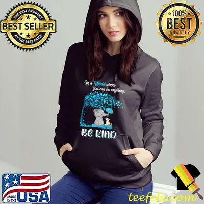 Be Kind Autumn Cute Elephant Fun Dog Diabetes Awareness T-Shirt