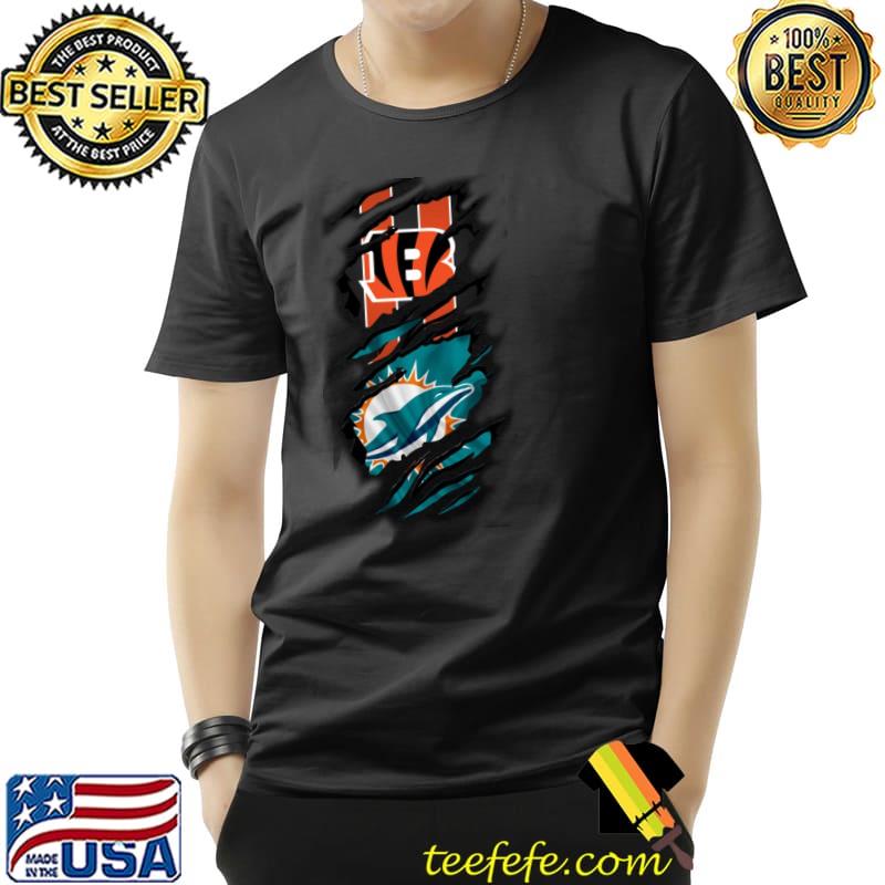 Bengals and Dolphins Ripped Double Fan Shirt