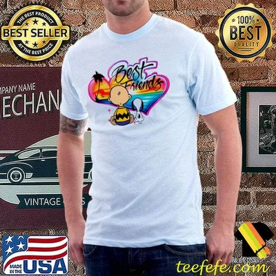 Best friends snoopy and charlie brown heart sunset shirt