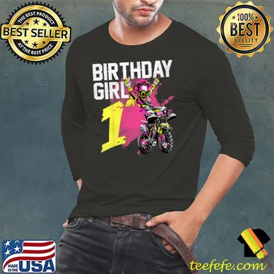 Birthday Girl 1 Year Old Dirt Bike Motocross Rider Shirt