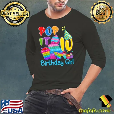 Birthday Girl Pop It 10 Years Old Unicorn 10th Birthday T-Shirt