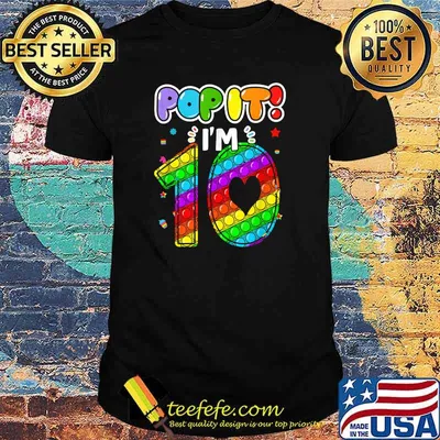 Birthday Kids Pop It I am 10 years old 10th Birthday Fidget T-Shirt