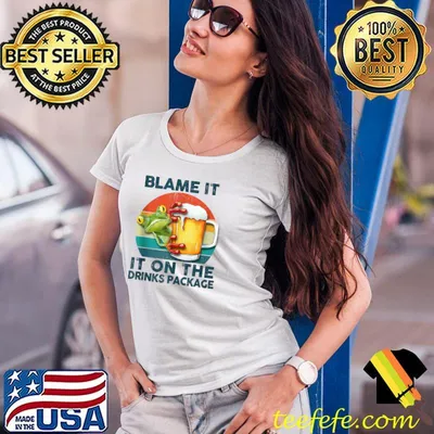 Blame it on the drinks package cruise holiday - Frog Beer T-shirt