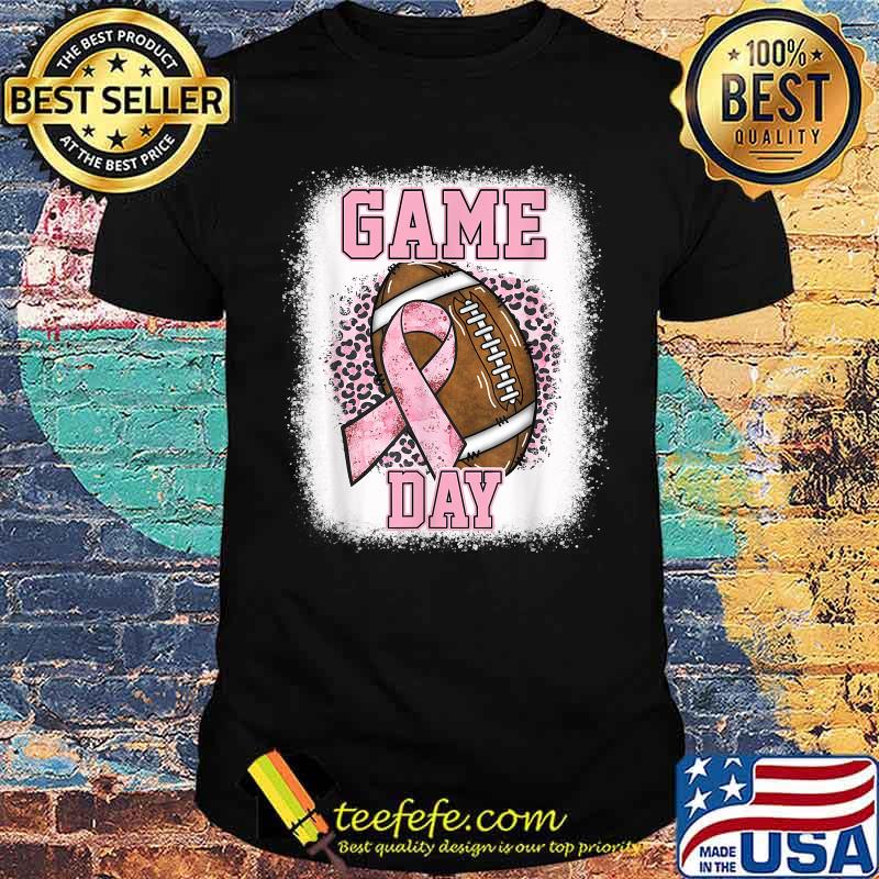 Bleached Football Game Day Pink Ribbon Breast Cancer T-Shirt Bleached Football Game Day Pink Ribbon Breast Cancer T-Shirt