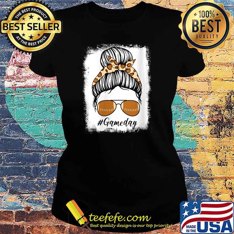 Football Mom Shirt Bleached Football Mom Life With Leopard and