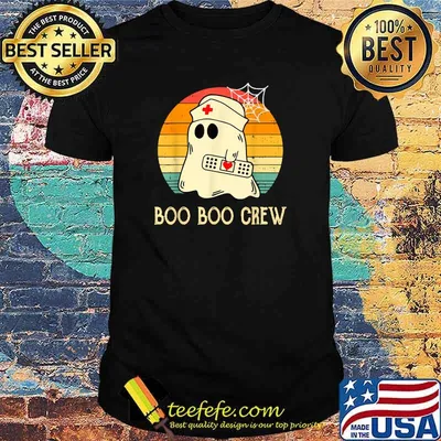Boo Boo Crew Nurse Ghost Funny Halloween Costume T-Shirt