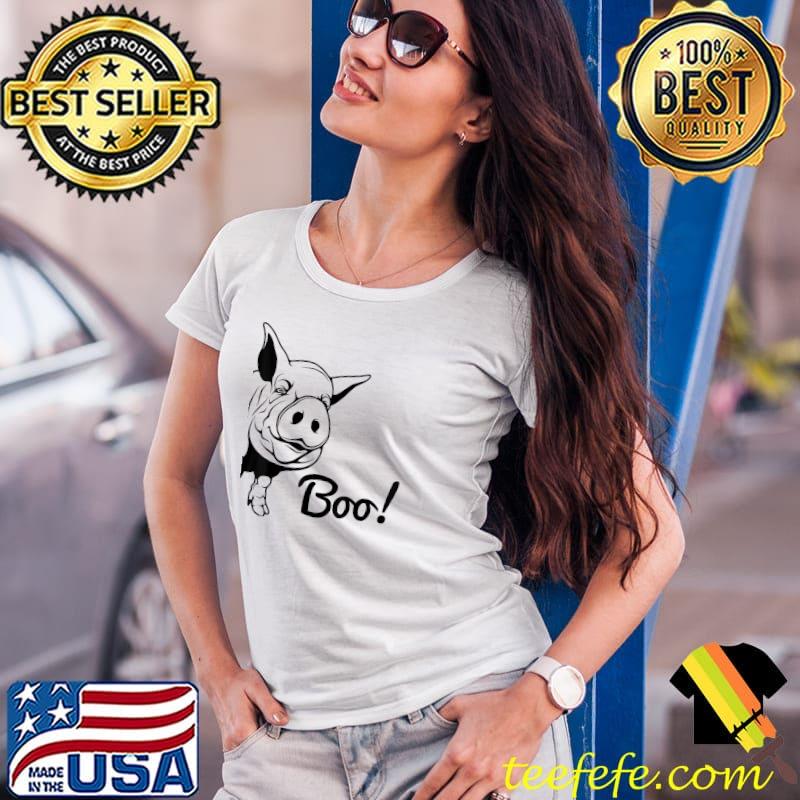 Boo! Pig Lovers Hiding Peekaboo Halloween T-Shirt Ladies Tee Boo! Pig Lovers Hiding Peekaboo Halloween T-Shirt Ladies Tee