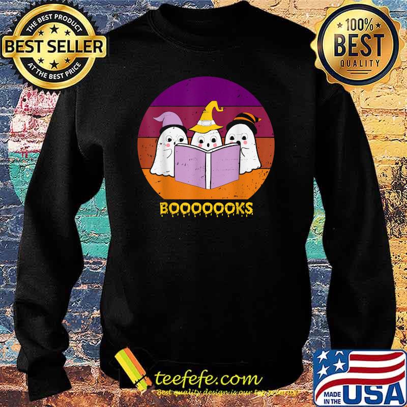 Booooks Ghost 2021 Halloween ghost reading books vintage T-Shirt Sweater Booooks Ghost 2021 Halloween ghost reading books vintage T-Shirt Sweater