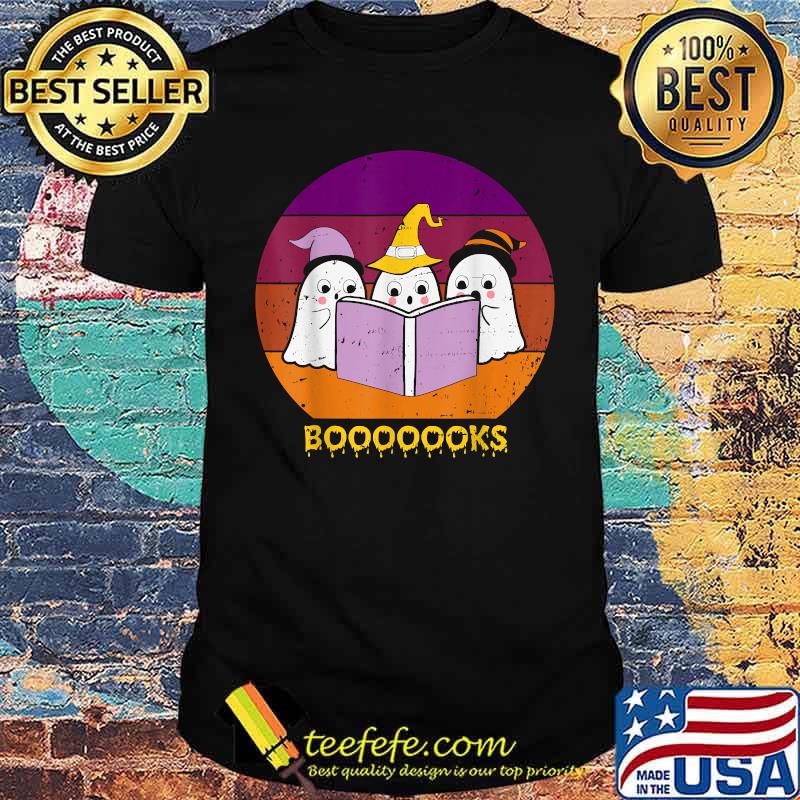 Booooks Ghost 2021 Halloween ghost reading books vintage T-Shirt