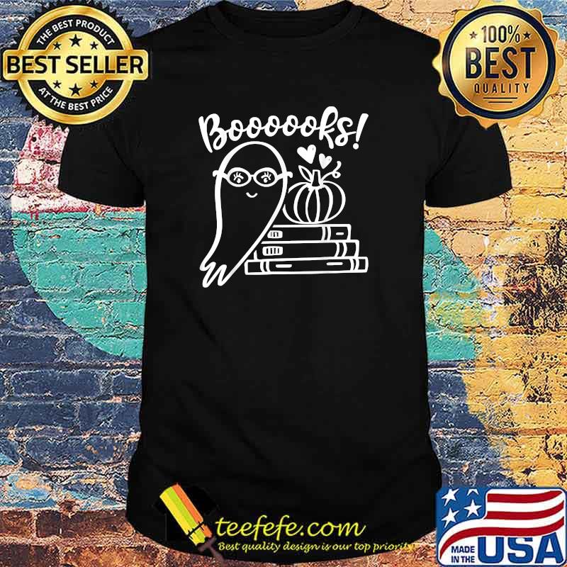Boooooks Ghost Reading Book Halloween Reading Bookworm T-Shirt Boooooks Ghost Reading Book Halloween Reading Bookworm T-Shirt