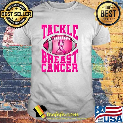 Breast Cancer Awareness Football Ribbon Tackle Breast Cancer T-Shirt