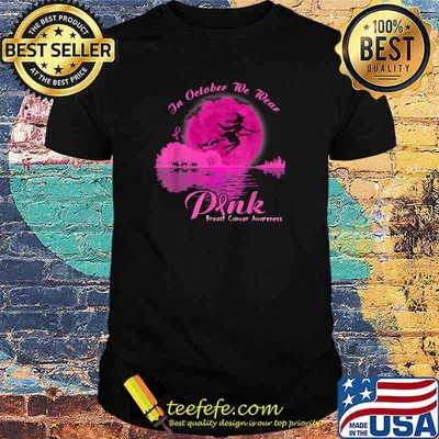 Breast Cancer Awareness Guitar Lake In October We Wear Pink T-Shirt