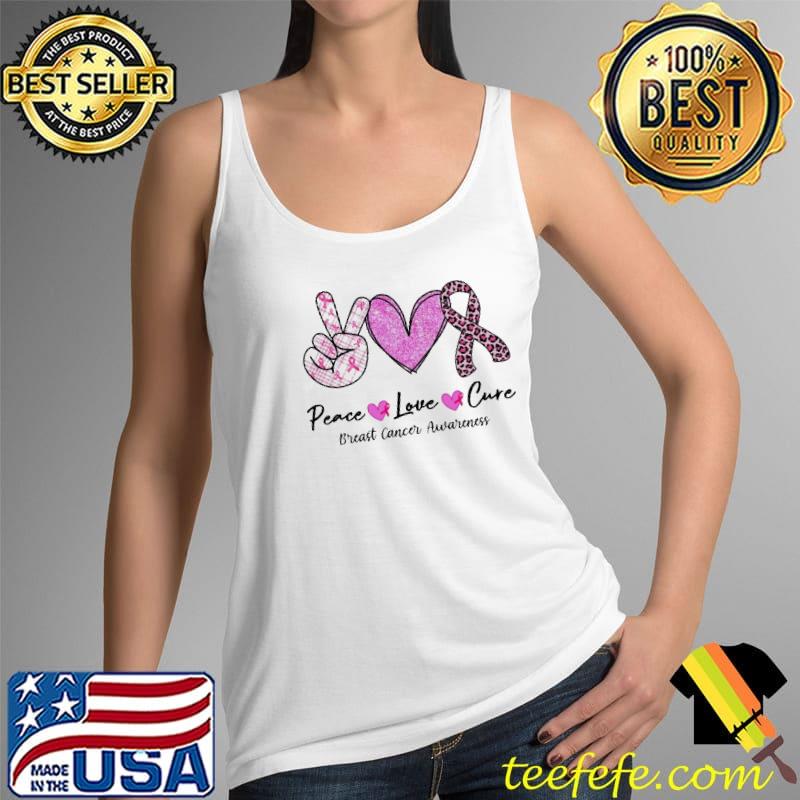 Breast Cancer Awareness Peace Love Cure Shirt Tank Top Breast Cancer Awareness Peace Love Cure Shirt Tank Top