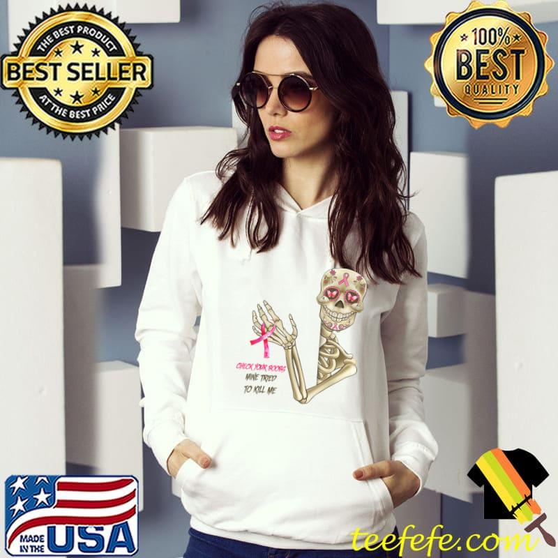Breast Cancer Awareness Skeleton Check Your Boobs T-Shirt