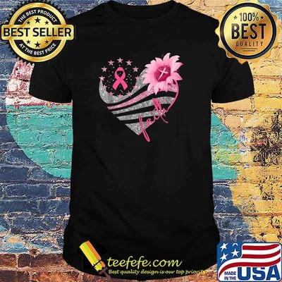 Breast Cancer Awareness Sun flower faith bling bling T-shirt