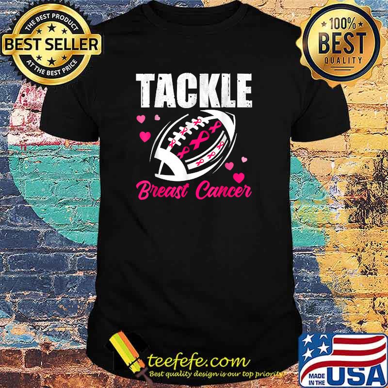 Breast Cancer Awareness Tackle Breast Cancer Football T-Shirt