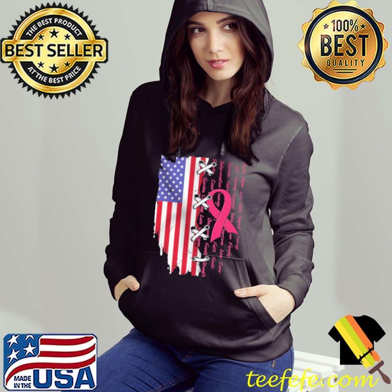 Breast Cancer Awareness The USA Flag Family Pink Ribbon s Hoodie Breast Cancer Awareness The USA Flag Family Pink Ribbon s Hoodie