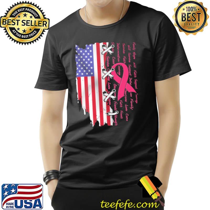 Breast Cancer Awareness The USA Flag Family Pink Ribbon s Unisex Breast Cancer Awareness The USA Flag Family Pink Ribbon s Unisex