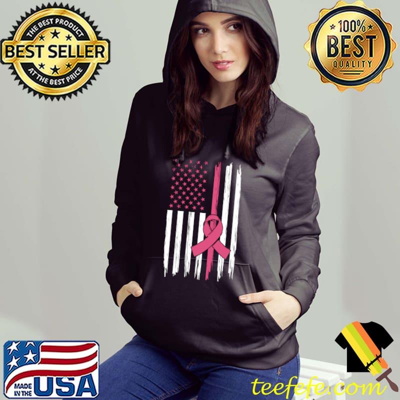 Breast Cancer Awareness Vintage American Flag Pink Ribbon T-Shirt Breast Cancer Awareness Vintage American Flag Pink Ribbon T-Shirt
