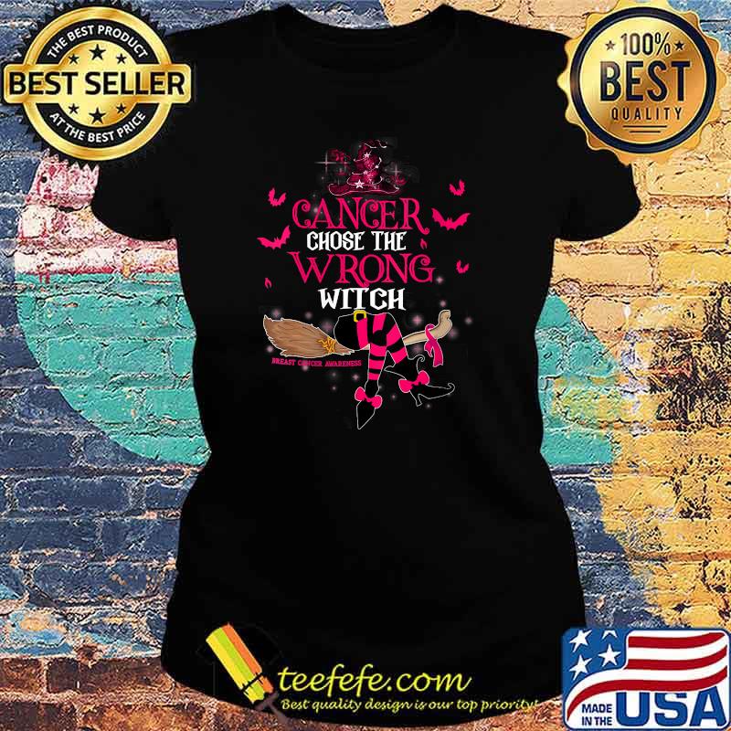 Breast Cancer Chose The Wrong Witch Breast Cancer Halloween T-Shirt Ladies tee Breast Cancer Chose The Wrong Witch Breast Cancer Halloween T-Shirt Ladies tee