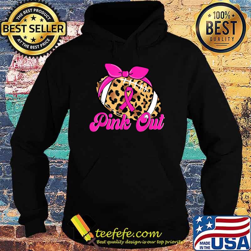 Breast Cancer Ribbon Pink Out Football Pink Ribbon Leopard T-Shirt Hoodie Breast Cancer Ribbon Pink Out Football Pink Ribbon Leopard T-Shirt Hoodie