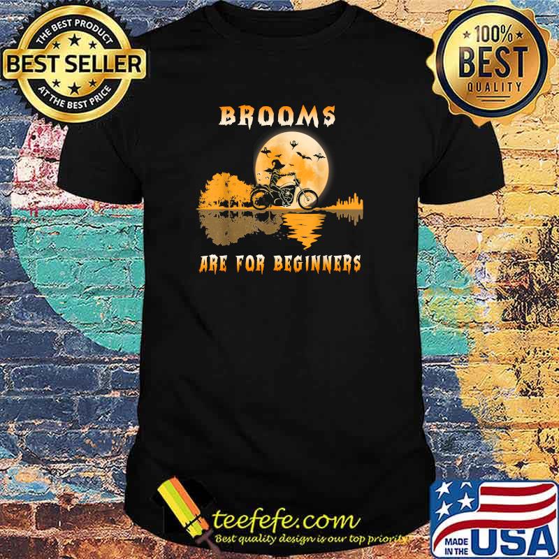 Brooms Are For Beginners Motorcycle Witch Halloween Biker T-Shirt