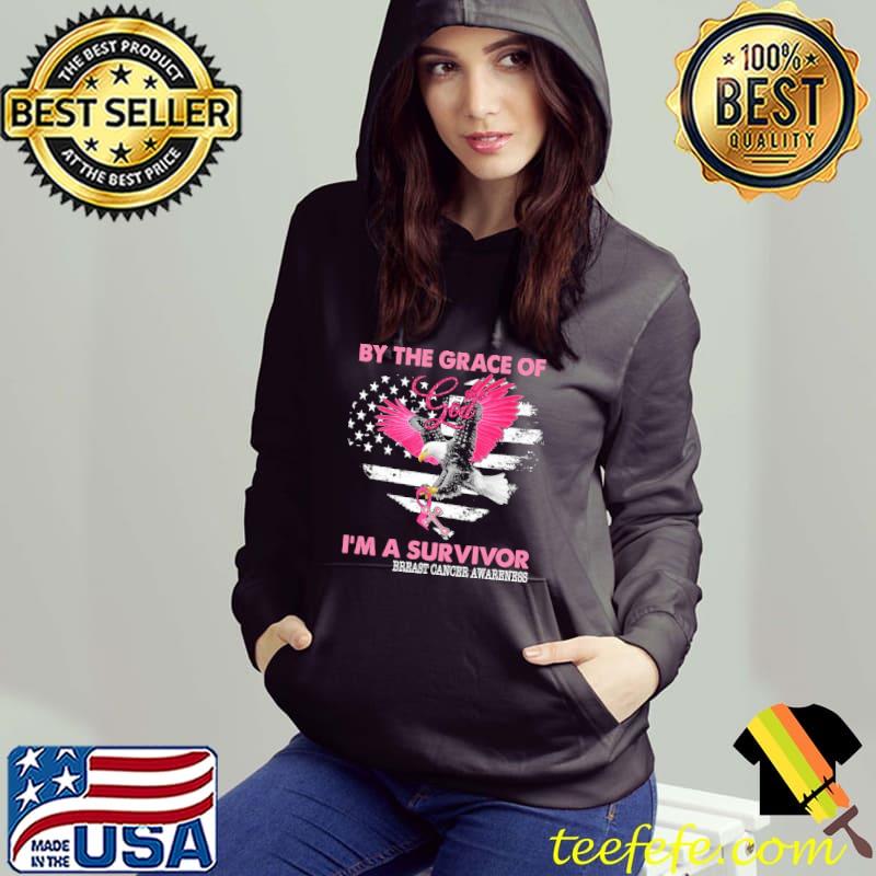 By The Race Of God I'm A Survivor Breast Cancer Awareness America Flag Shirt Hoodie By The Race Of God I'm A Survivor Breast Cancer Awareness America Flag Shirt Hoodie