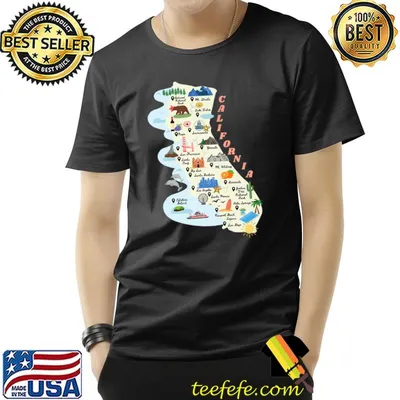 California Map Fun Graphic Premium T-Shirt