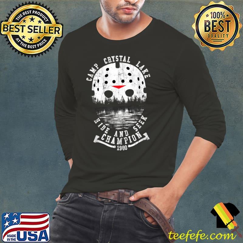 Camp Tent Crystal Lake Hide And Seek Champion Skull T-Shirt Long Sleeve Tee Camp Tent Crystal Lake Hide And Seek Champion Skull T-Shirt Long Sleeve Tee