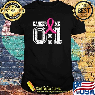 Cancer 0 Me 1 Pink Ribbon Breast Cancer Awareness Survivor T-Shirt