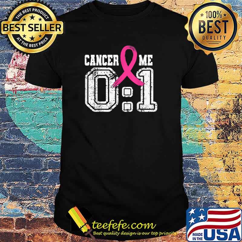 Cancer 0 Me 1 Pink Ribbon Breast Cancer Awareness Survivor T-Shirt