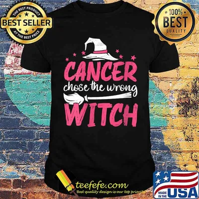 Cancer Chose The Wrong Witch Breast Cancer Halloween T-Shirt