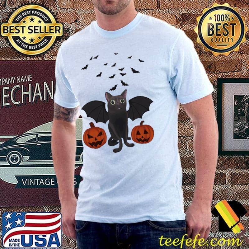 Cat Bat Halloween Shirt