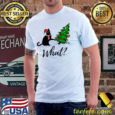 Cat Christmas Tree What Christmas Shirt
