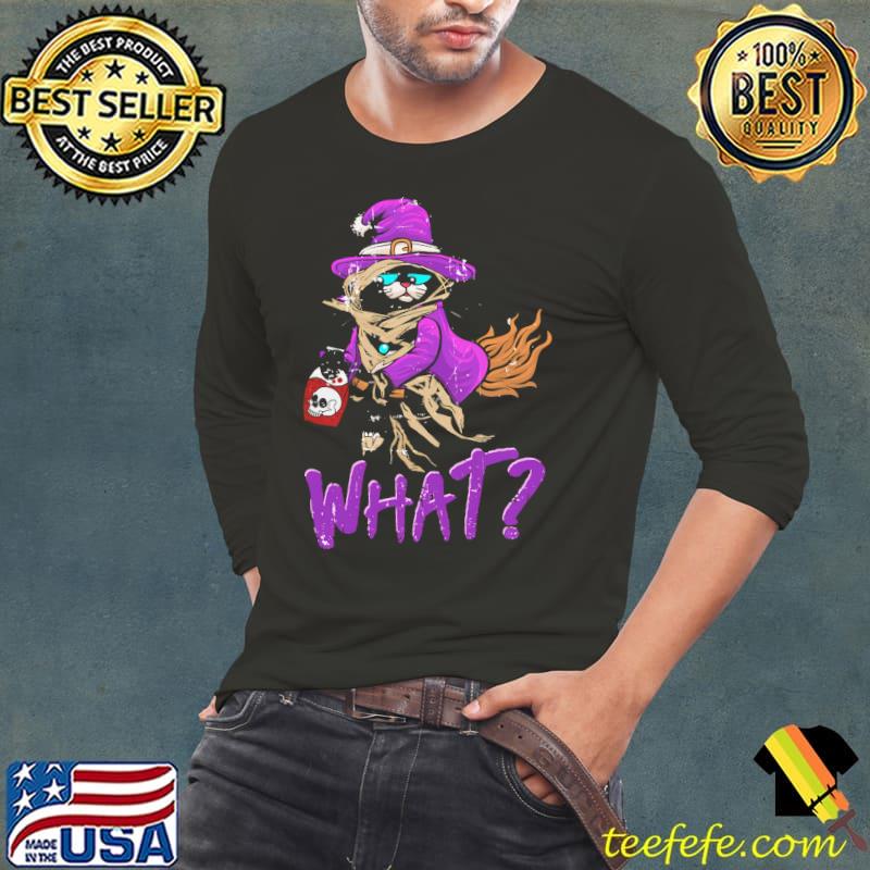 Cat What Halloween Skull Shirt Long Sleeve Tee Cat What Halloween Skull Shirt Long Sleeve Tee