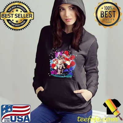 Cat Winter Rose Garden Black Shirt