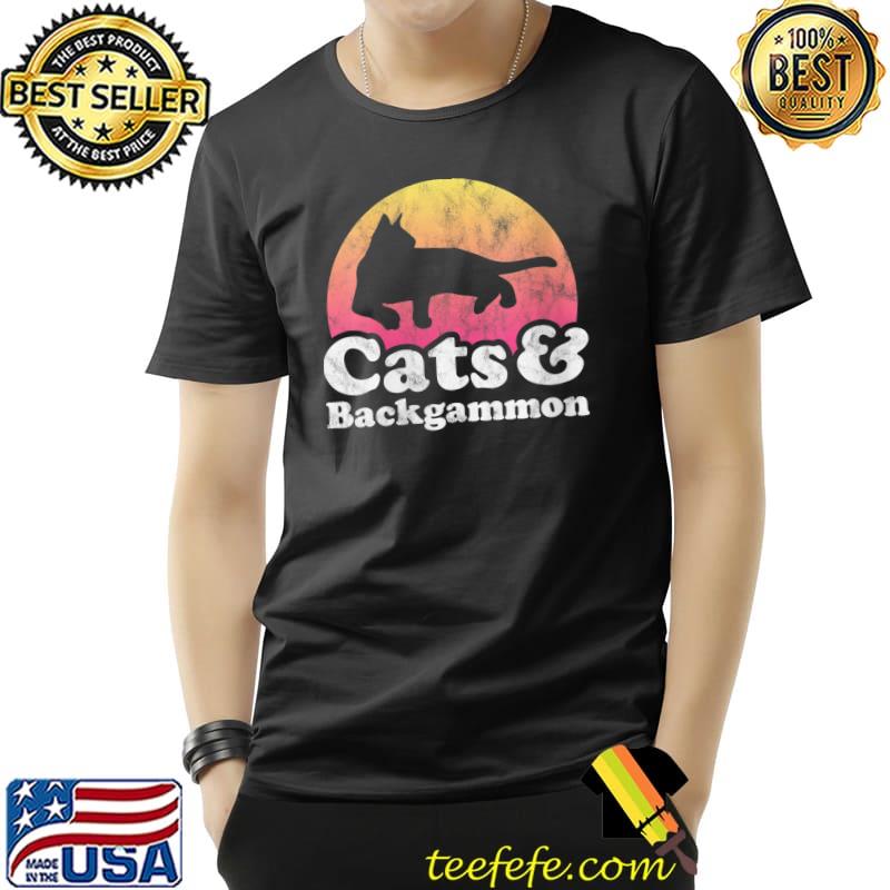 Cats and Backgammon Men's or Women's Cat and Backgammon T-Shirt Unisex Cats and Backgammon Men's or Women's Cat and Backgammon T-Shirt Unisex