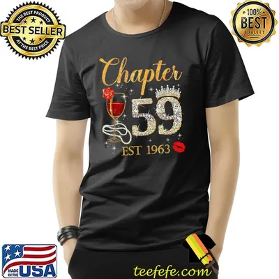 Chapter 59 Years EST 1963 Red Rose Wine Crown T-Shirt