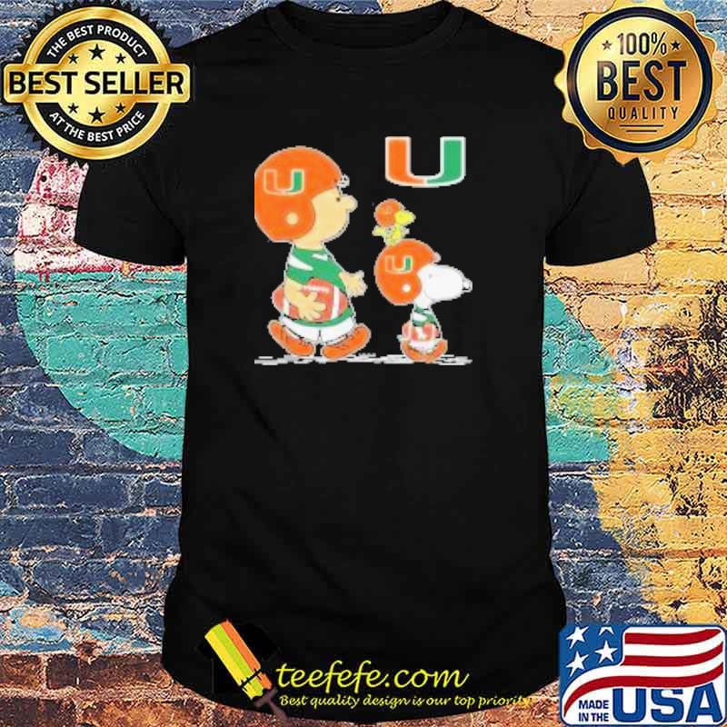 Charlie Brown Snoopy And Woodstock Miami Hurricanes shirt