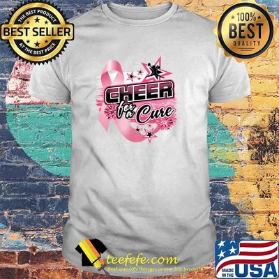 Cheer Breast Cancer Awareness Shirts Pink Ribbon Cheerleader T-Shirt