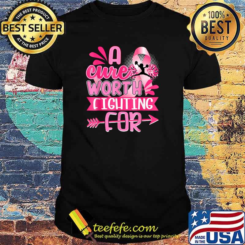 Cheer Breast Cancer Shirt Pink Ribbon Cheerleading T-Shirt