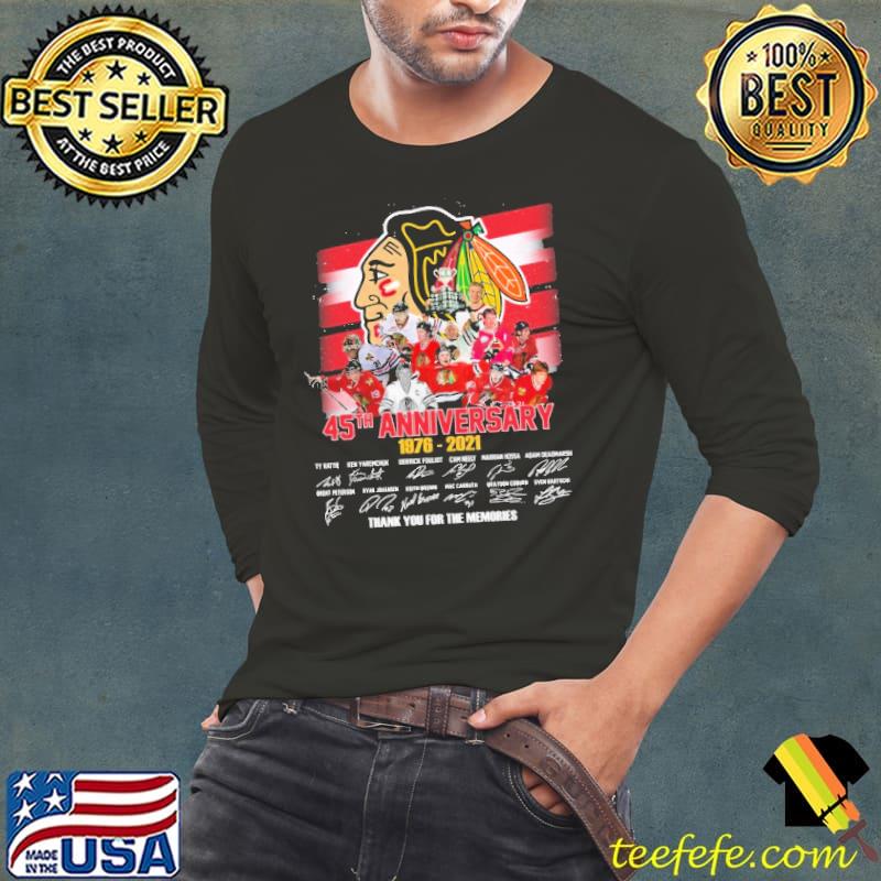 Chicago Blackhawks 45Th Anniversary 1976 2021 Thank You For The Memories Shirt Long Sleeve Tee Chicago Blackhawks 45Th Anniversary 1976 2021 Thank You For The Memories Shirt Long Sleeve Tee