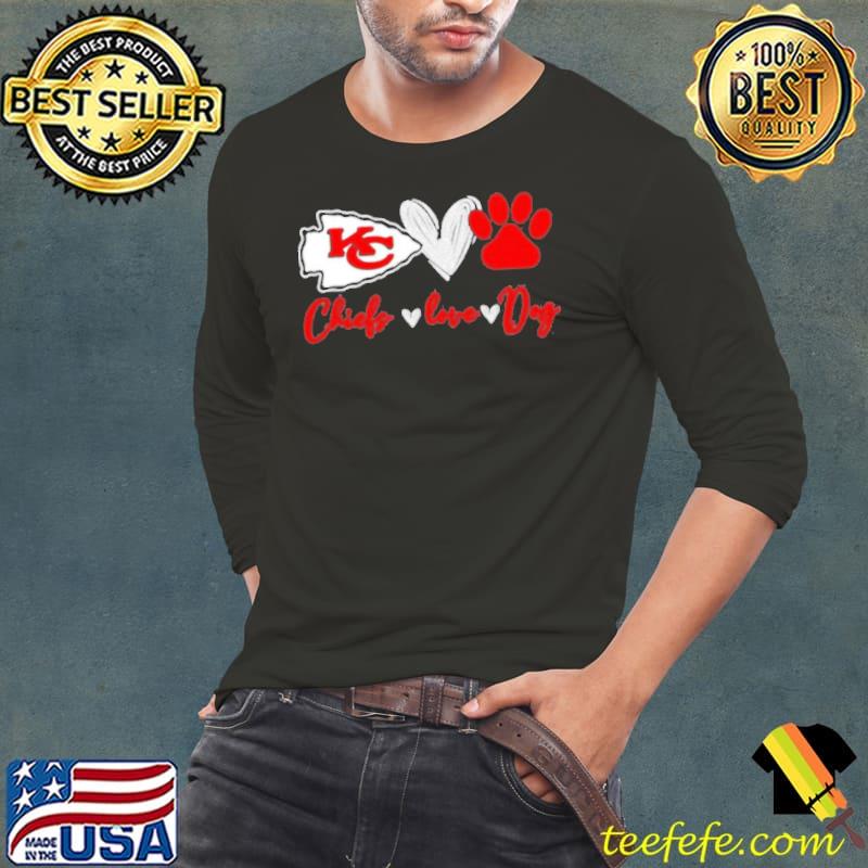 Chiefs Love Dogs Heart Red Football KC Club Shirt