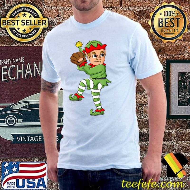 Christmas Elf Baseball Pitcher Boys Kids Teens Xmas T-Shirt Unisex Christmas Elf Baseball Pitcher Boys Kids Teens Xmas T-Shirt Unisex