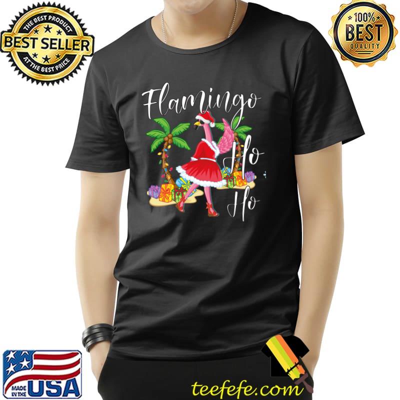 Christmas Flamingo Ho Ho Merry Tropical Christmas Cute Xmas T-s Unisex Christmas Flamingo Ho Ho Merry Tropical Christmas Cute Xmas T-s Unisex