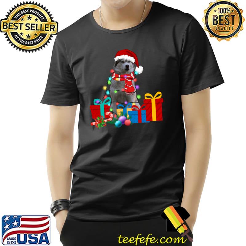 Christmas Lights Siberian Husky Dog Puppy Xmas Pajama T-Shirt Unisex Christmas Lights Siberian Husky Dog Puppy Xmas Pajama T-Shirt Unisex